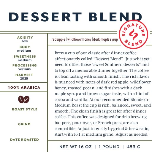 Dessert Blend (signature blend) green coffee beans