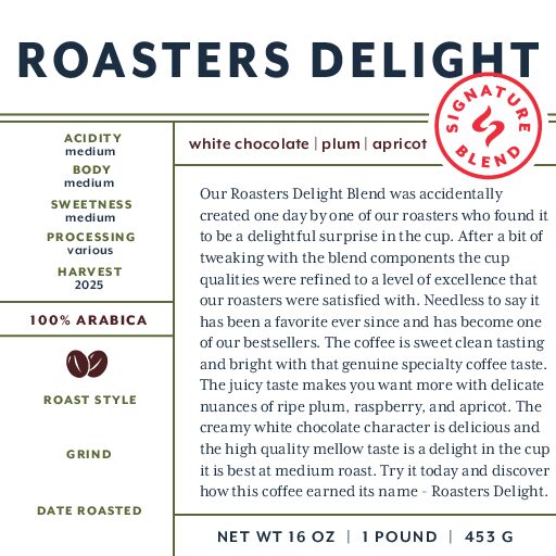 Roasters Delight (signature blend) unroasted beans