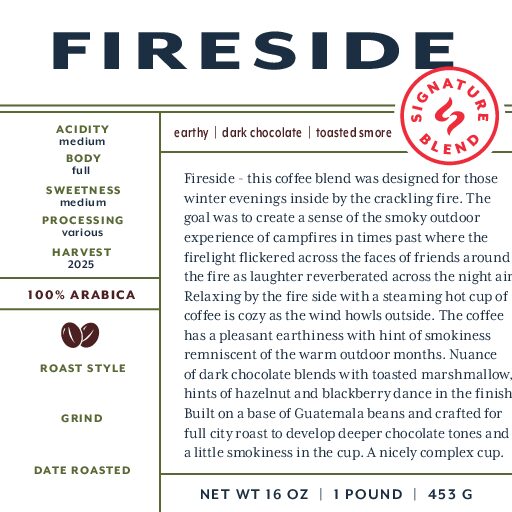 Fireside (signature blend) green coffee beans