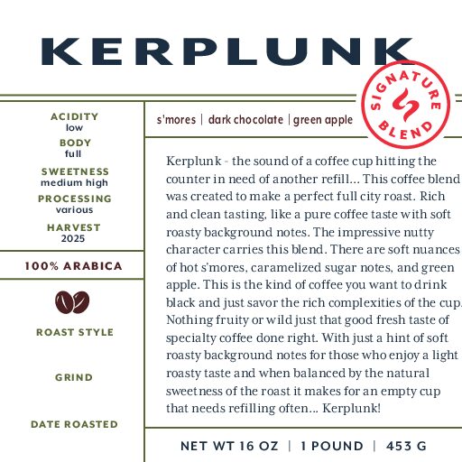 Kerplunk (signature blend) unroasted green coffee