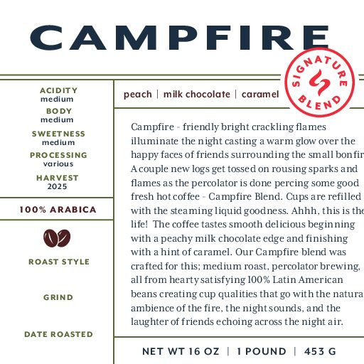 Campfire Coffee (signature blend) fresh roasted coffee