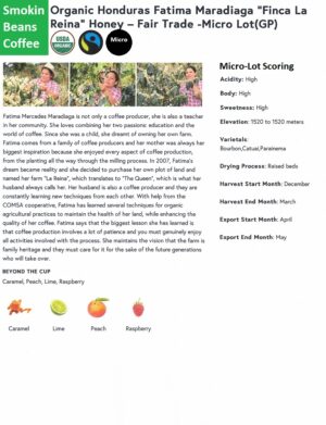 Honduras Fatima Honey – Smokin Beans 07-31-19