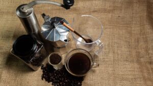 Items used to brew coffee