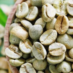 Unroasted coffee beans