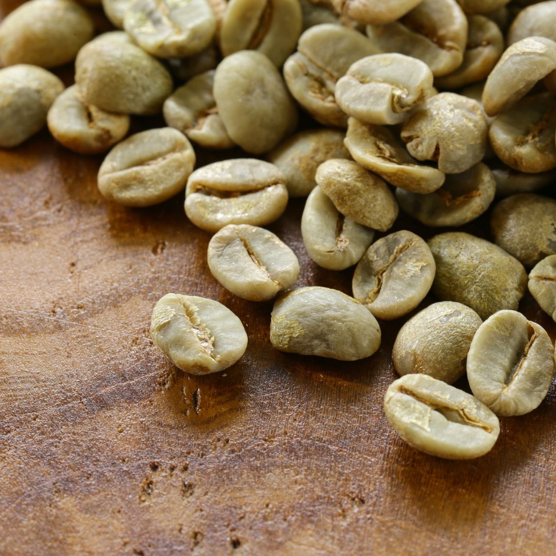 Unroasted coffee beans