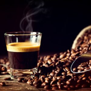 Freshly roasted coffee beans and fresh made coffee have a wonderful aroma.