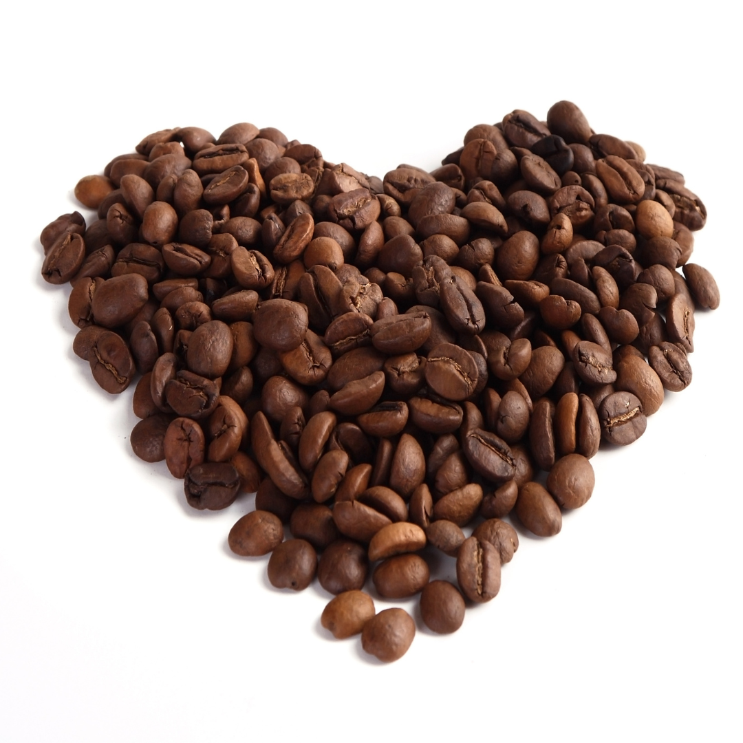 Heart shape with coffee beans