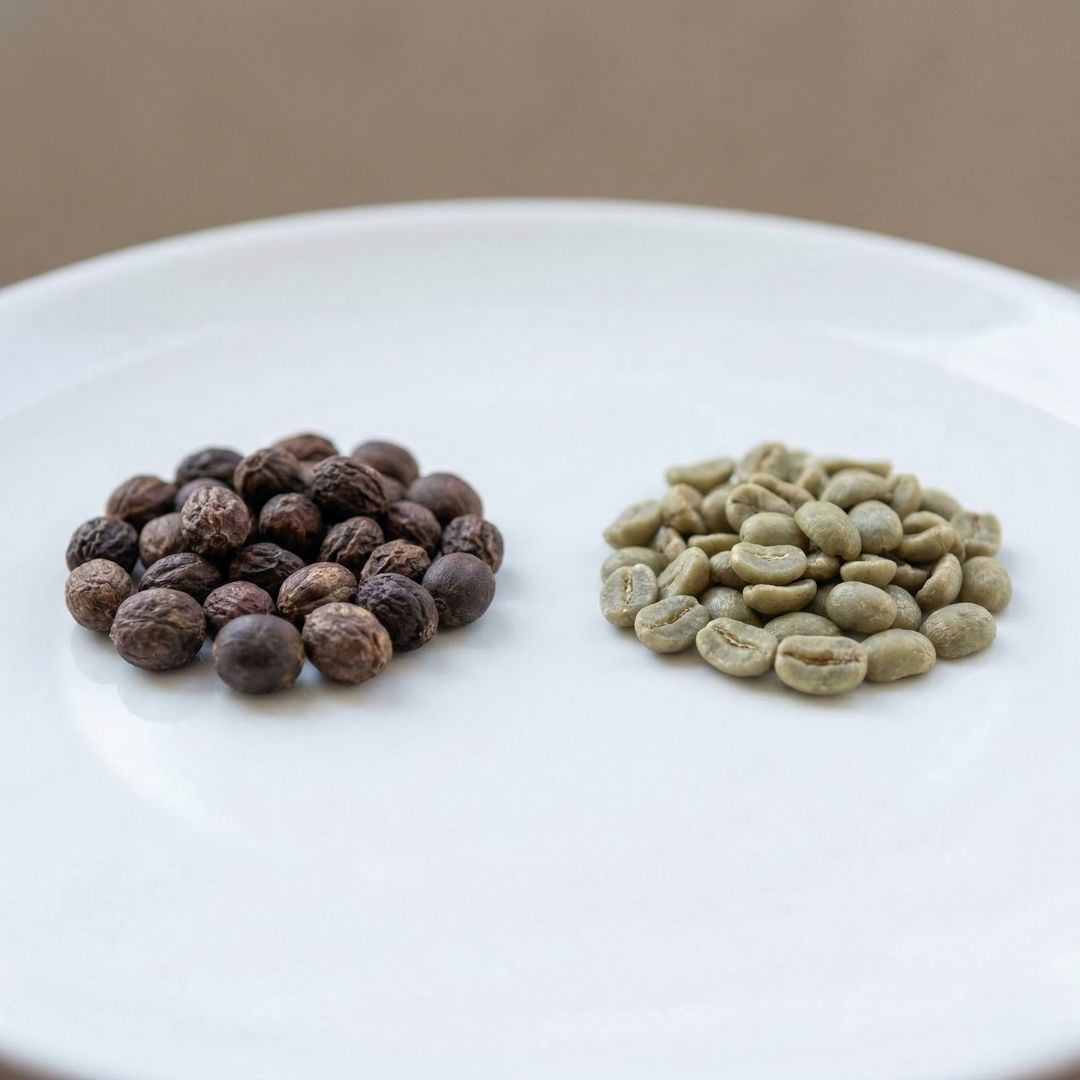 dried coffee cherries Vs. raw beans